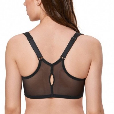 Bras Women's Full Coverage Underwire Comfort Support Racerback Front Closure Bra - Black - CE18Z5QQMNM