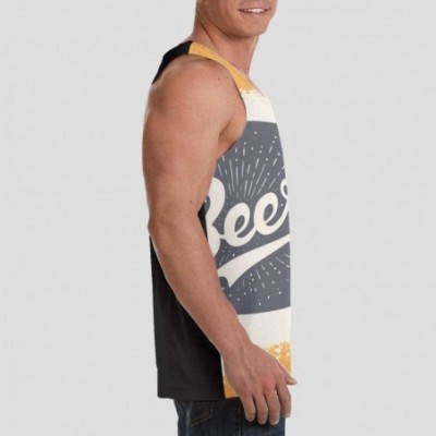 Undershirts Men's Tank Top Ace of Spades Poker Card Style Black (1 Pack) - A Bottle of Beer - CI18Z2X7GU3