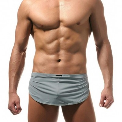 Boxer Briefs Men's Boxer Underwear Split Side Sexy Breathable Bulge Pouch Underpants - Grey 3pack - C71978OWX8O