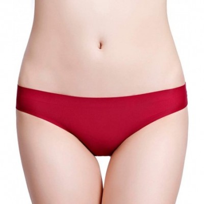 Panties 6Pcs/Set Seamless Women's Underwear Solid Color Ice Silk Panties Low Rise Briefs 2 XL - C718NM4WIXE