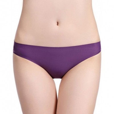 Panties 6Pcs/Set Seamless Women's Underwear Solid Color Ice Silk Panties Low Rise Briefs 2 XL - C718NM4WIXE