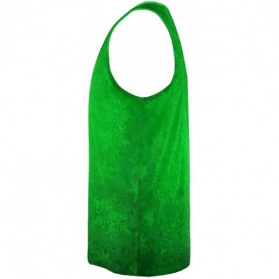 Undershirts Men's Muscle Gym Workout Training Sleeveless Tank Top Green Snowflakes Christmas - Multi1 - CR19DW8DM57