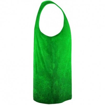 Undershirts Men's Muscle Gym Workout Training Sleeveless Tank Top Green Snowflakes Christmas - Multi1 - CR19DW8DM57