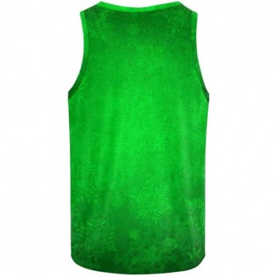 Undershirts Men's Muscle Gym Workout Training Sleeveless Tank Top Green Snowflakes Christmas - Multi1 - CR19DW8DM57