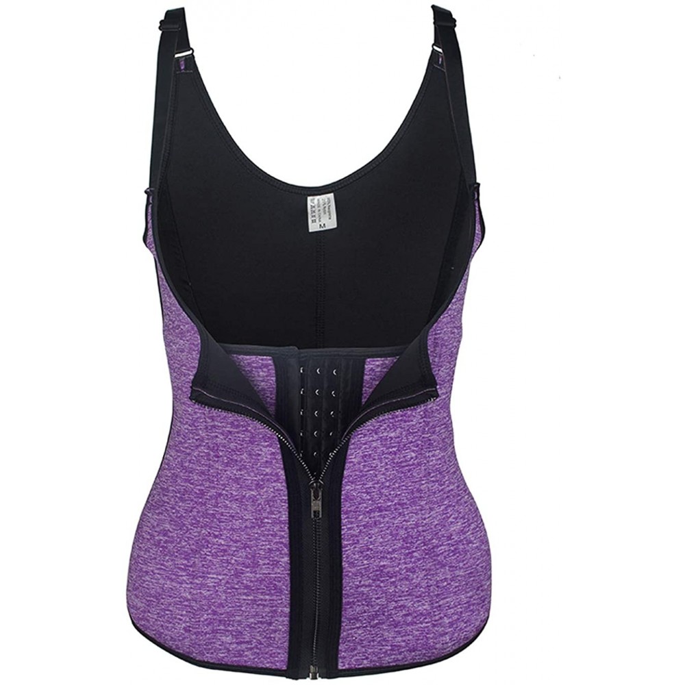 Shapewear Women's Waist Trainer Corset Neoprene Sauna Shaper for Tummy Control - Purple1 - C818SISGCAW