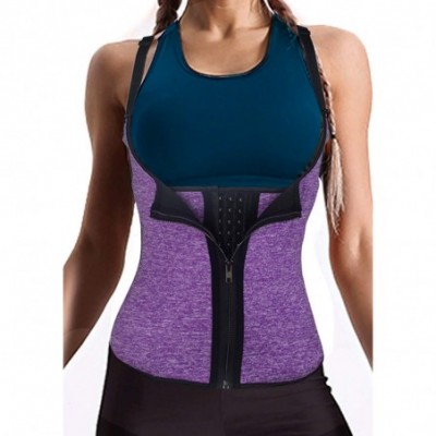 Shapewear Women's Waist Trainer Corset Neoprene Sauna Shaper for Tummy Control - Purple1 - C818SISGCAW