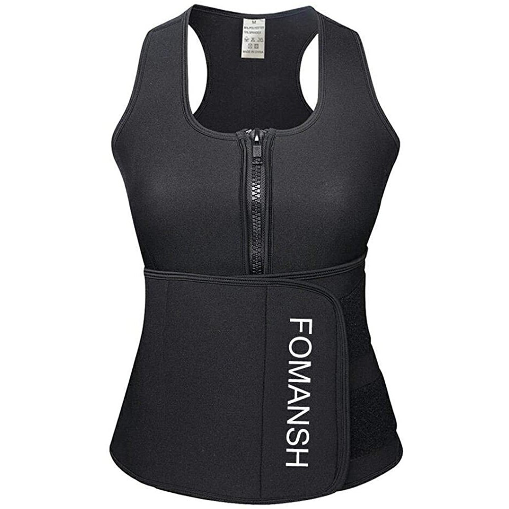 Shapewear Sauna Waist Trainer Corset Vest Women Shapewear Tummy Control Body Slimmer for Weight Loss Black - Black - CV18YD884Y4