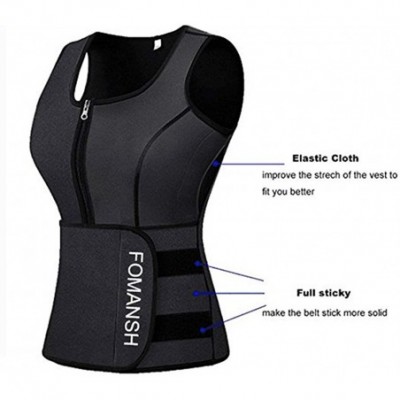 Shapewear Sauna Waist Trainer Corset Vest Women Shapewear Tummy Control Body Slimmer for Weight Loss Black - Black - CV18YD884Y4