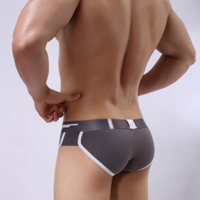 Boxer Briefs Men's Underwear- Men Fashion Cotton Boxer Briefs Shorts Soft Underwear - Gray - CX1828CK5WK