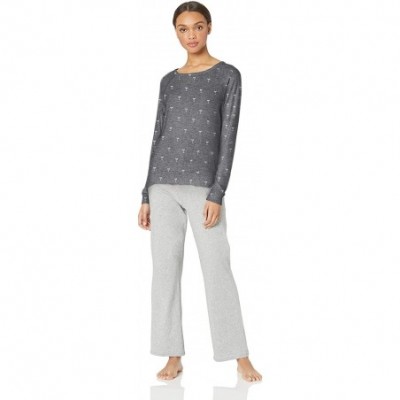 Tops Women's Cozy Long Sleeve Pajama Top - Dark Grey - CF18HTMXROK