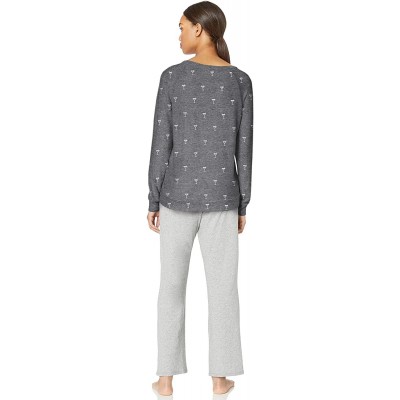 Tops Women's Cozy Long Sleeve Pajama Top - Dark Grey - CF18HTMXROK