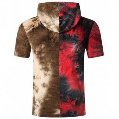 Thermal Underwear Mens Tie Dye Hoodie- Fashion Contrast Color T-Shirt Summer Short Sleeve Tees Running Outdoor Athletic Light...