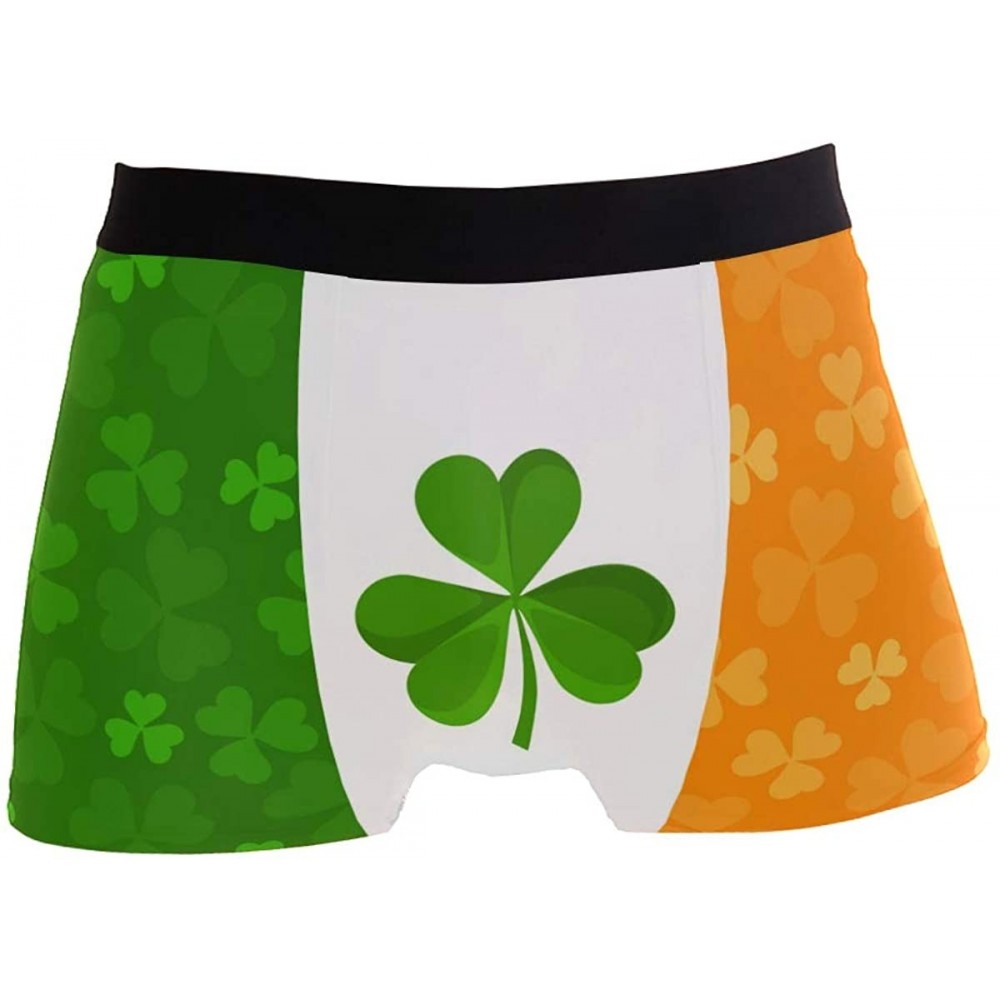 Boxer Briefs Stretchy Fashion Men's Underwear Boxer Briefs Breathable Summer Sports - Multicolour-shamrock Irish Flag - CS18N...