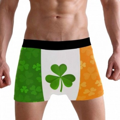 Boxer Briefs Stretchy Fashion Men's Underwear Boxer Briefs Breathable Summer Sports - Multicolour-shamrock Irish Flag - CS18N...