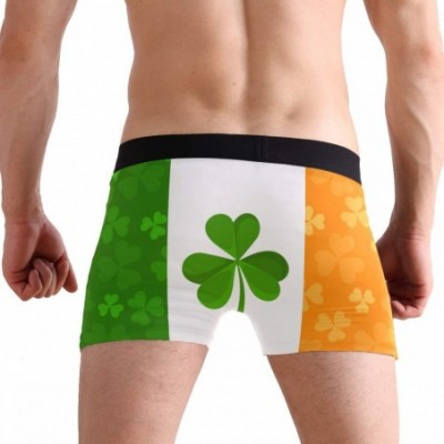 Boxer Briefs Stretchy Fashion Men's Underwear Boxer Briefs Breathable Summer Sports - Multicolour-shamrock Irish Flag - CS18N...