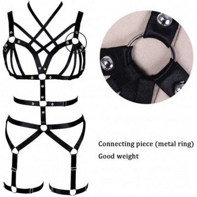 Accessories Women Punk Cut Out Harness Strappy Body Caged Lingerie Waist Belts Rave Wear - Black - CG18S698ODE