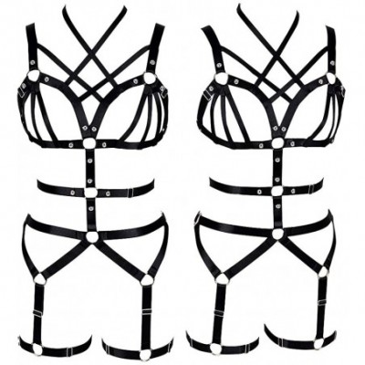 Accessories Women Punk Cut Out Harness Strappy Body Caged Lingerie Waist Belts Rave Wear - Black - CG18S698ODE