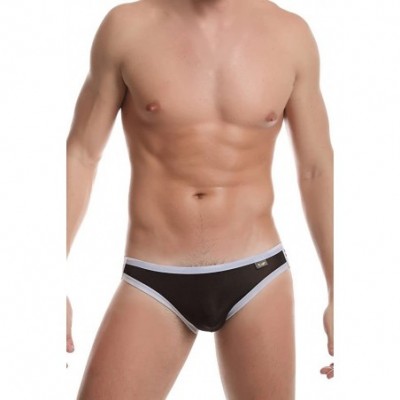 Boxer Briefs Men's Smooth Silky Bikini Briefs Underwear (L- Black) - CF1227GNGR5