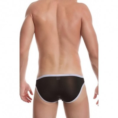 Boxer Briefs Men's Smooth Silky Bikini Briefs Underwear (L- Black) - CF1227GNGR5