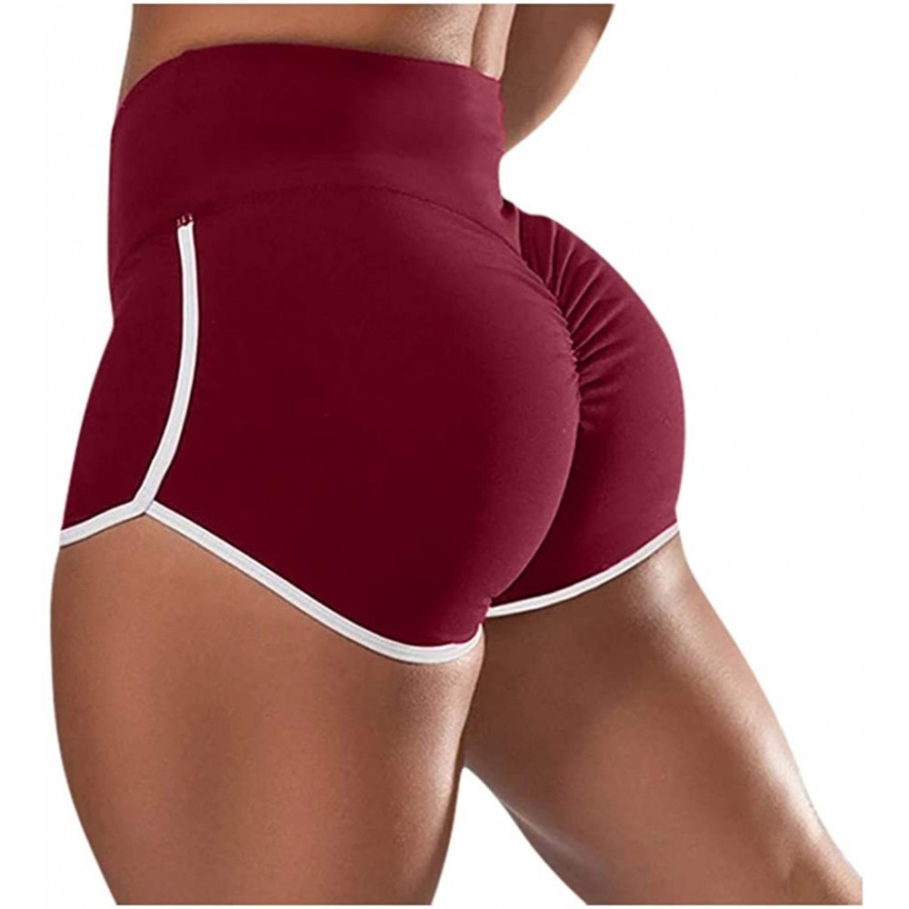 Thermal Underwear Women Basic Slip Bike Shorts Compression Workout Leggings Yoga Shorts Capris - Wine - CH198H7WMGS