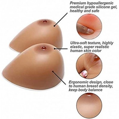 Accessories Silicone Breast 1Pair Forms Fake Boobs for Mastectomy Prosthesis Transgender Cosplay - C1196IT679D