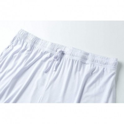 Bottoms Women's Modal Cotton Pajama Sleep Lounge Shorts - White - C819CDEUA7M