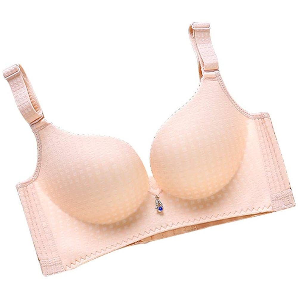 Bras New Comfortable Bra Without Steel Adjusted Four Rows Bra Women Autumn Winter - Beige - CH18KE4CHDL