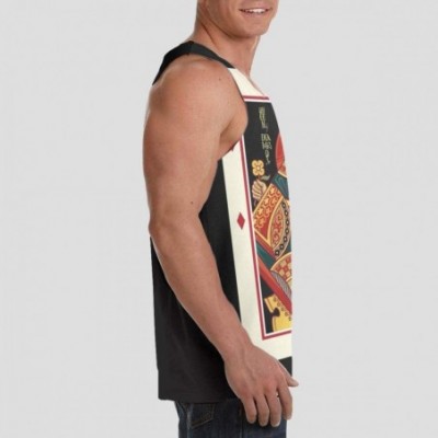 Undershirts Men's Fashion Sleeveless Shirt- Summer Tank Tops- Athletic Undershirt - Queen of Shape Poker Card - C119D84N5WW