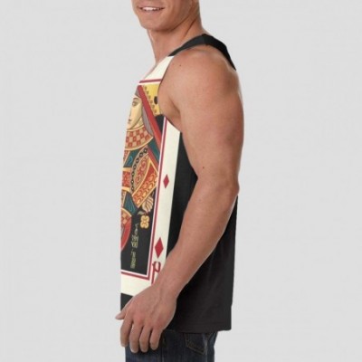 Undershirts Men's Fashion Sleeveless Shirt- Summer Tank Tops- Athletic Undershirt - Queen of Shape Poker Card - C119D84N5WW