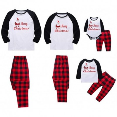 Sets Cotton Christmas Family Pajama Set Matching Sleepwear Plaid Pants Soft Pjs Gifts - Infant - CX1896T0AHC