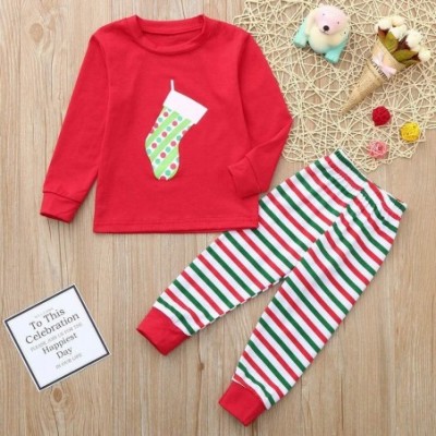 Sleep Sets Cotton Blends Pajama Set for Adult Kids- Christmas Socks/Reindeer/Tree/Snowman Pattern Winter Warm Casual Clothes ...