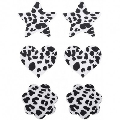 Accessories 15 Pairs Nipple Cover Cow Printed Disposable Self-Adhesive Breast Petal Breast Covers Stickers Bra - Black & Whit...