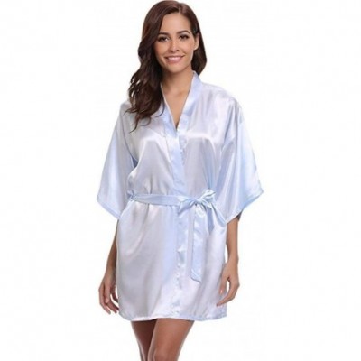 Nightgowns & Sleepshirts Women's Summer Pajamas Kimono Robe Bathrobe Women Silk Robes Robes Satin Robe Ladies Dressing Gowns ...