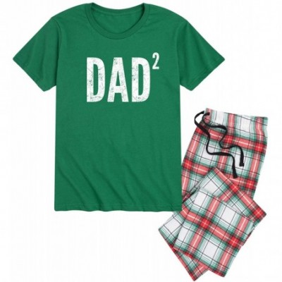 Sleep Sets Dad to The 2nd Power - Men's Pajama Set - Evergreen|red and Green Plaid - CG1924AEQ4O