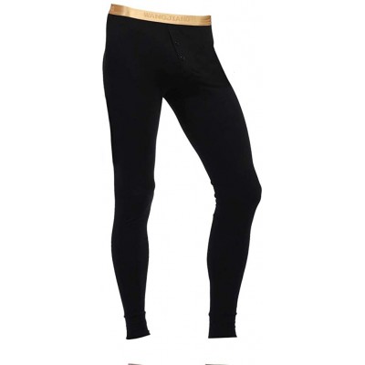 Thermal Underwear Mens Long Johns Thermal Pants Low Rise Pouch Underwear Leggings Tights - Style-3-black - C41922N9KAI