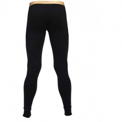 Thermal Underwear Mens Long Johns Thermal Pants Low Rise Pouch Underwear Leggings Tights - Style-3-black - C41922N9KAI