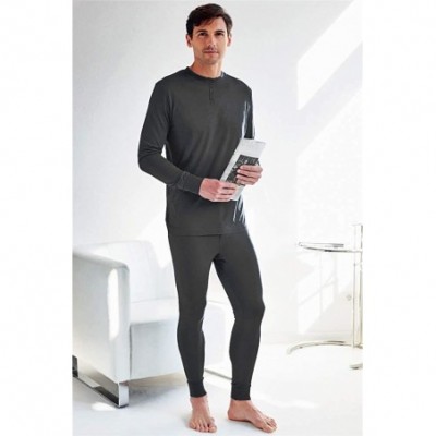 Thermal Underwear Women's Thermal Underwear Sets Micro Fleece Lined Long Johns Base Layer Thermals 2 Pieces Set - Men's - Gre...