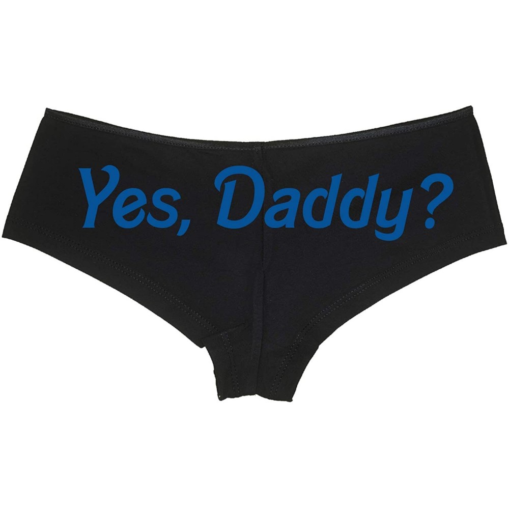 Panties Yes Daddy DDLG Black Boyshort for Daddys Little Slut Princess - Royal Blue - CG18NUU6THT