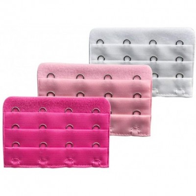 Accessories 6 Packs Bra Extender Soft Comfortable 4 Hook 3 Rows Bra Strap Extension for Women Girl - 30 Pink - CT18KZY5K4G