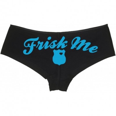 Panties Frisk Me boy Short Panties - Leo Police Wife Flirty Boyshort Underwear - Sky Blue - C11879ZCLNE