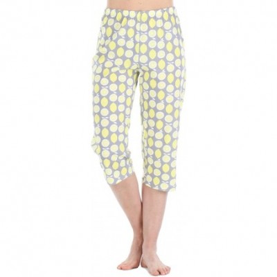 Sets Women's Sleepwear Cotton Short Sleeve Pajama Set - Capri Set - Lemons - CM18IHGW53W