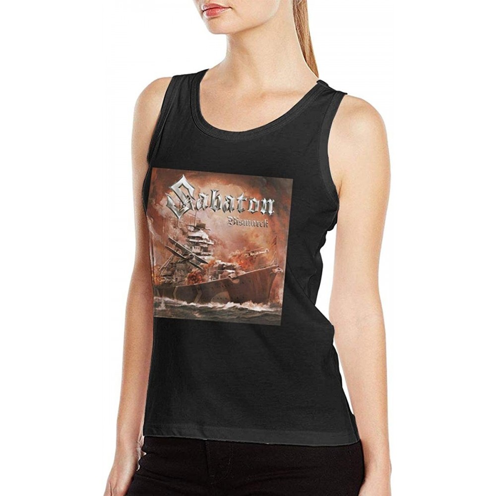 Camisoles & Tanks Sabaton Womens Sexy Tank Funny Vest T-Shirt Black - Black - CR19DUCEC59