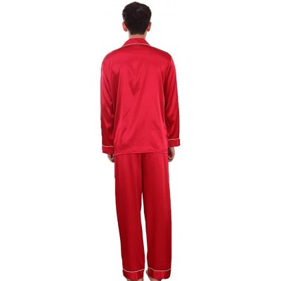 Sleep Sets Men's Classic Satin Propitious Clouds Pajamas Set - Red - CO12O33286S