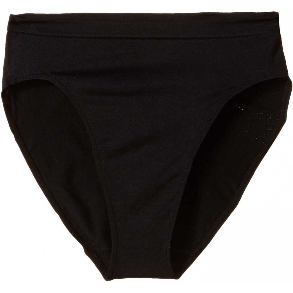 Panties Women's Seamless High Cut Brief- Black- Large - CA11NDO73ZH