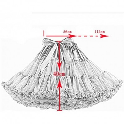 Slips Womens 3-Layered Pleated Lolita Tulle Petticoat Tutu Puffy Party Cosplay Princess Crinoline Underskirt - Light Pink-mul...