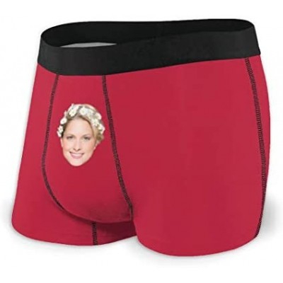 Briefs Customized Character Girlfriend Face Personalized Photo Men's Underwear (S-XXL) - Red - C919DRTC8ZI