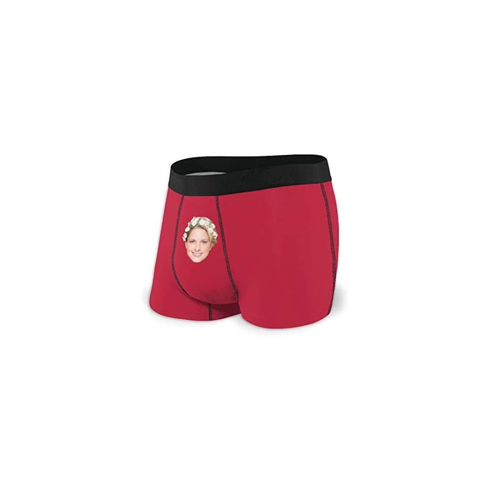 Briefs Customized Character Girlfriend Face Personalized Photo Men's Underwear (S-XXL) - Red - C919DRTC8ZI