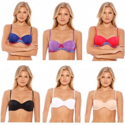 Bras Bras for Women - Petite to Plus Size Full Figure (Pack of 6) - Push Up Convertible Strapless Bra - CC12BP57HAF