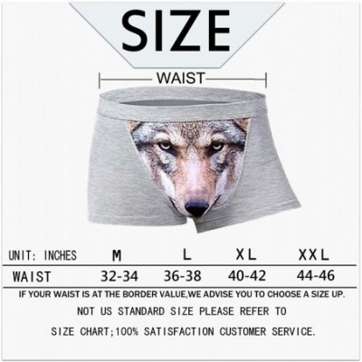 Boxers Mens Boxer Briefs Underwear Comfortable Fashionable Wolf Boxers 3D Printing Men Pack - Gray+black+dark Gray+blue+red -...