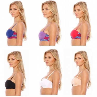 Bras Bras for Women - Petite to Plus Size Full Figure (Pack of 6) - Push Up Convertible Strapless Bra - CC12BP57HAF